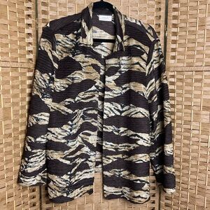 Chico’s Lightweight Open front Cardigan Size 3 Texture Browns